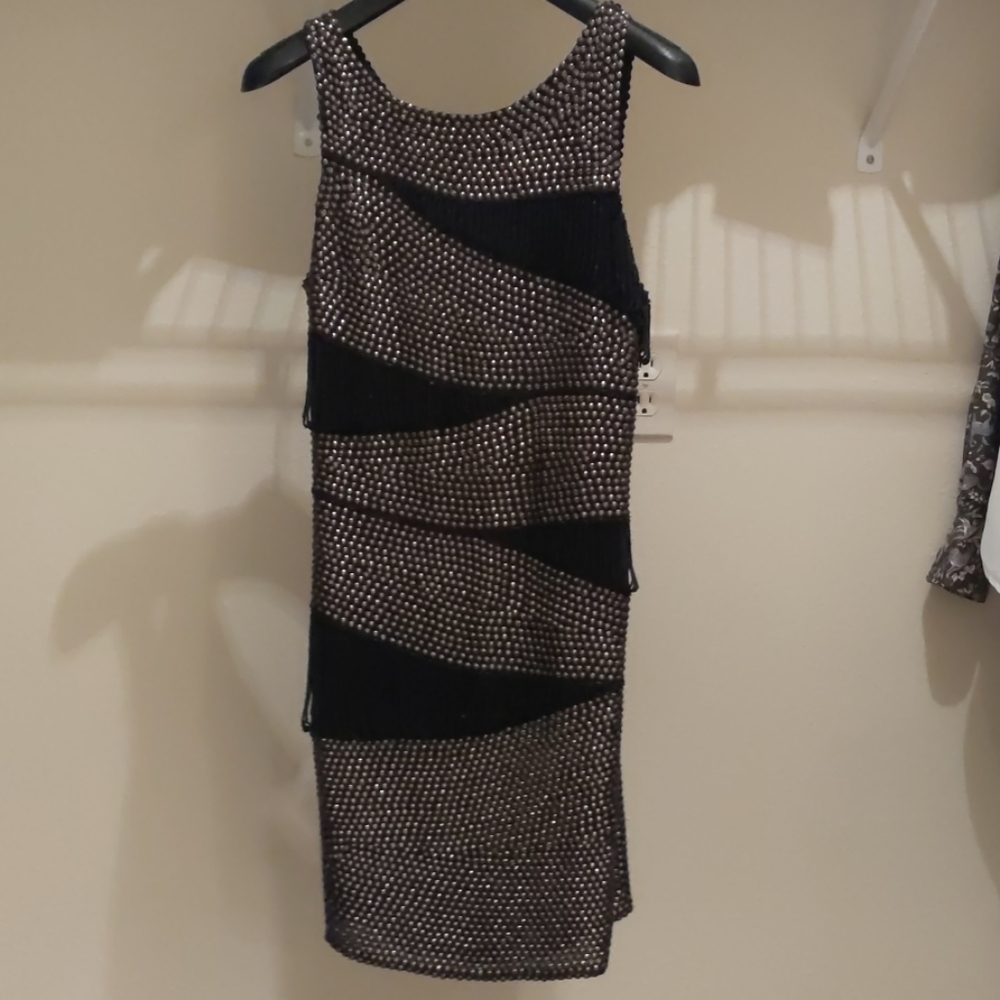 Beaded & Studded Mini Dress